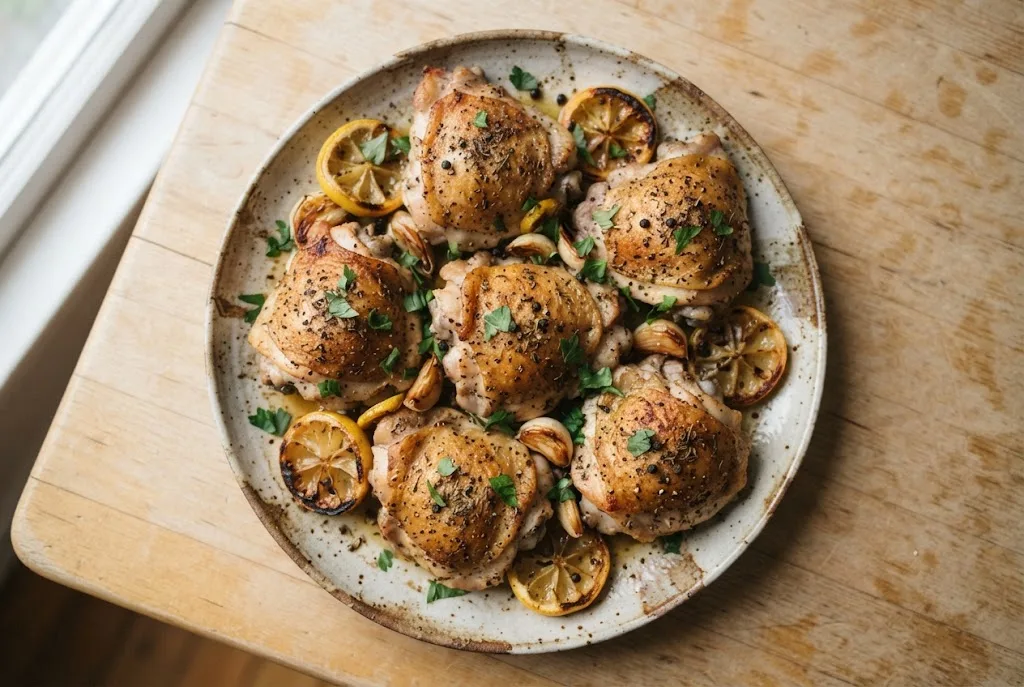 Baked Lemon Pepper Chicken Thighs