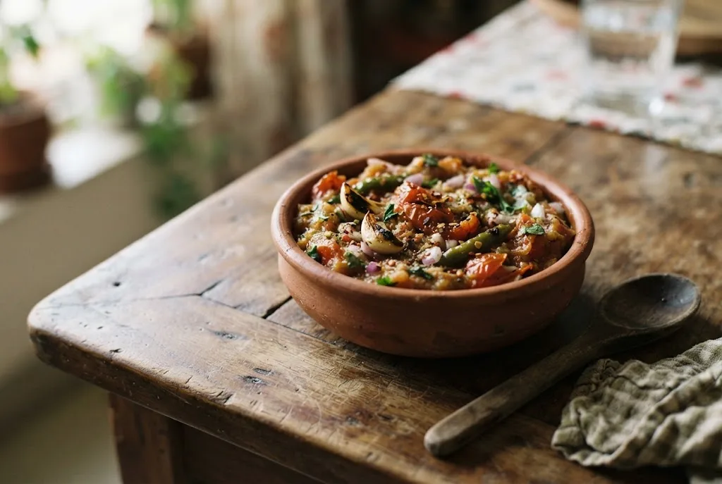 Tomato Chokha (Roasted Tomato-Garlic Relish)