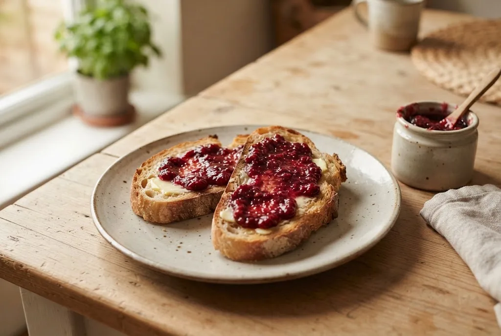 Buttered Toast with Jam