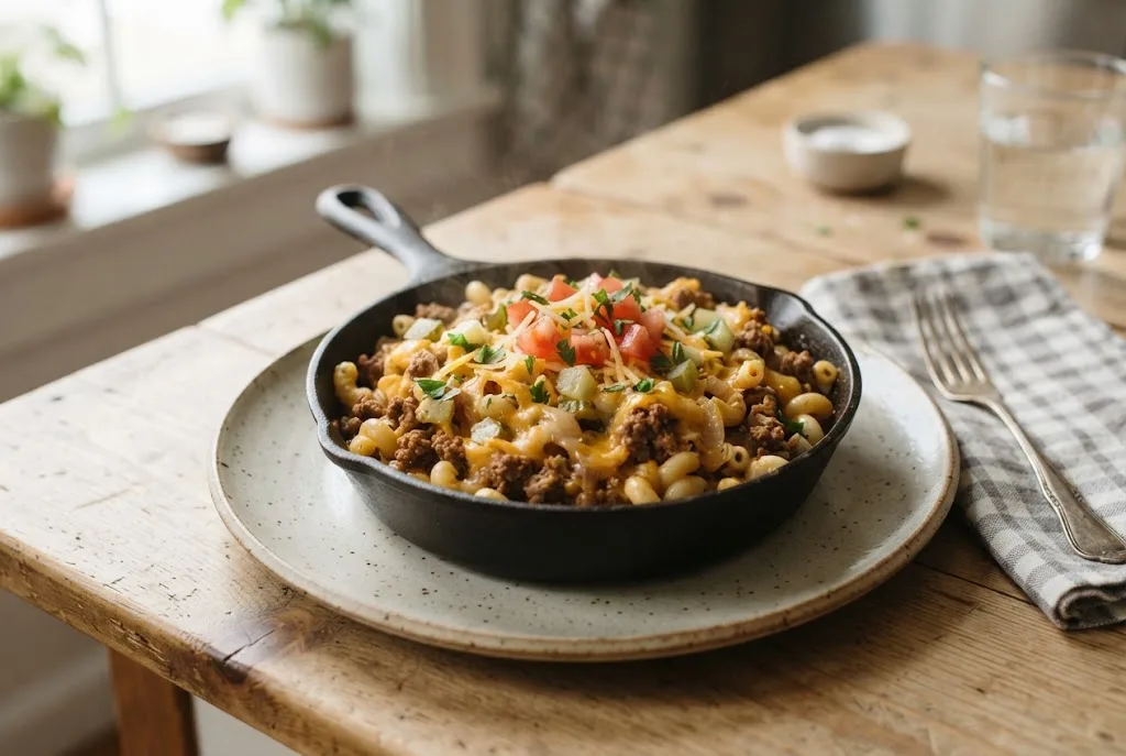 Cheeseburger Pasta Skillet