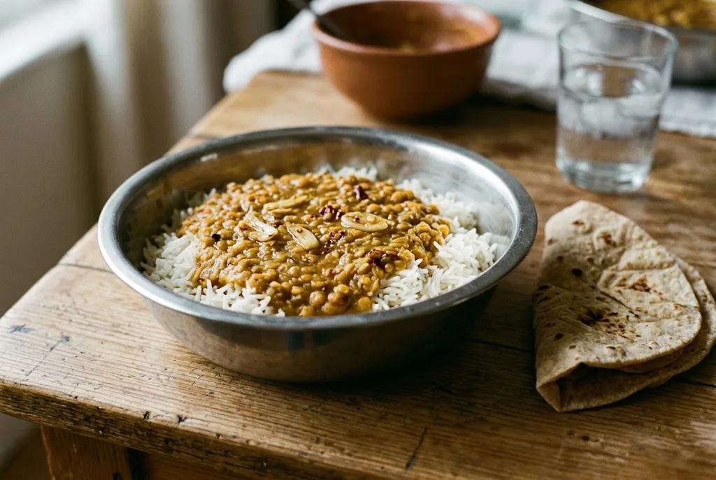 Daal Chawal (Daal over Plain Rice)