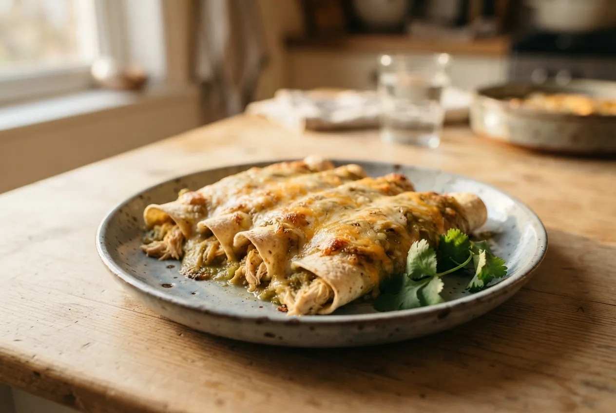 Green Chile Chicken Enchiladas