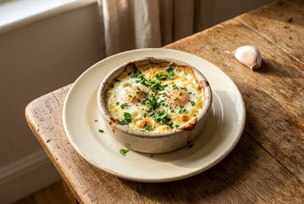 Oeufs Cocotte a la Creme (Baked Eggs in Ramekins)