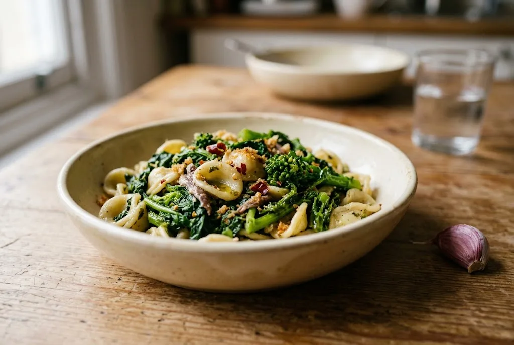 Orecchiette con Cime di Rapa (Orecchiette with Turnip Tops)