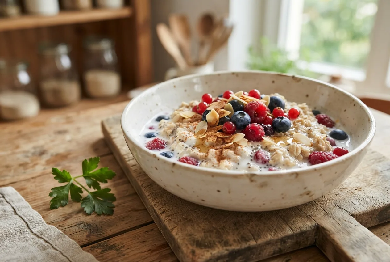 Overnight Oats mit Beeren (Overnight Oats with Berries)