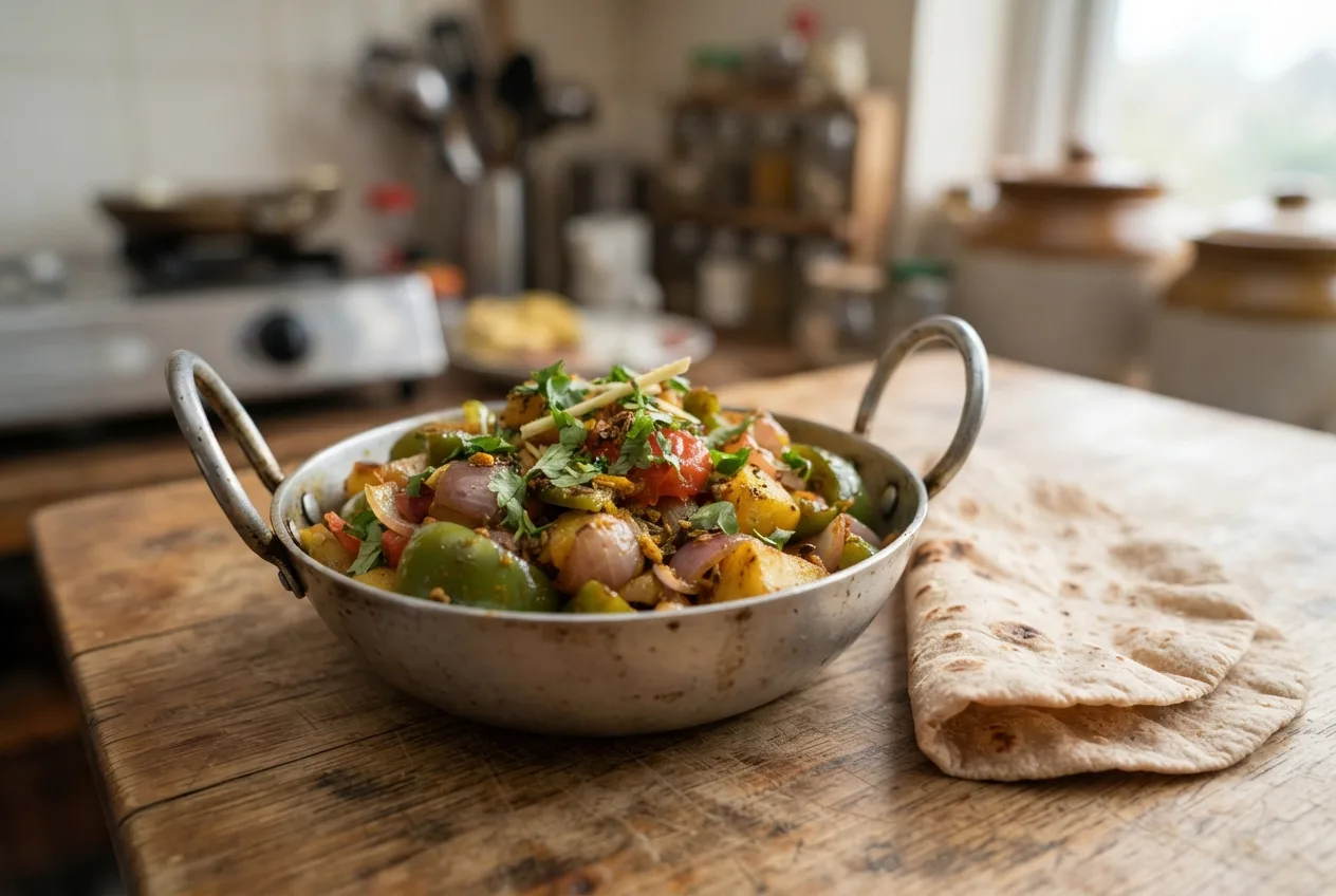 Shimla Mirch Aloo (Capsicum and Potato)